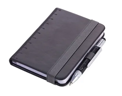 Notes A7 z długopisem TROIKA Lilipad + Liliput, czarny