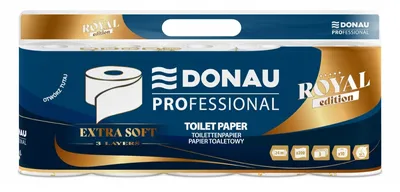 Papier toaletowy celulozowy DONAU PROFESSIONAL, Royal edition, 3-warstwowy, 200 listków, 10szt., biały