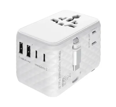 Adapter do ładowania TROIKA Worldwide Pull 35, biały