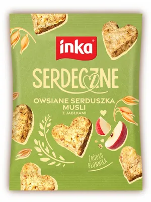 Musli INKA, owsiane serduszka z jabłkami, 50g