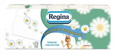 Chusteczki higieniczne REGINA Chusteczki Rumiankowe, 4-warstwowe, 10x9 szt., białe