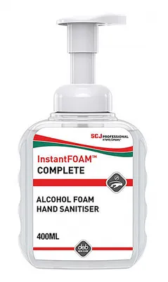 Piankowy środek do dezynfekcji rąk DEB InstantFOAM Complete, butelka z pompką, 400ml