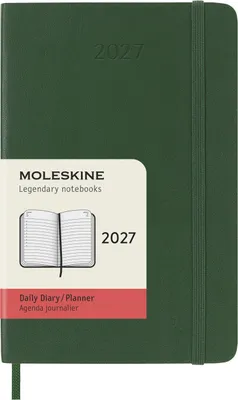 Kalendarz dzienny MOLESKINE 2027, 12M, P, 9x14cm, miękka oprawa, myrtle green