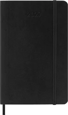 Kalendarz miesięczny MOLESKINE 2027, 12M, P, 9x14cm, miękka oprawa, czarny