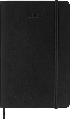 Kalendarz tygodniowy horyzontalny MOLESKINE 2027, 12M, P, 9x14cm, miękka oprawa, czarny