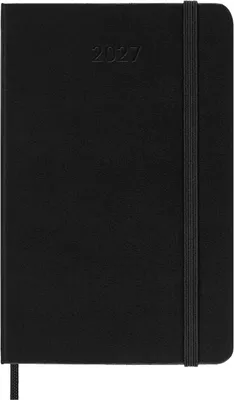Kalendarz tygodniowy horyzontalny MOLESKINE 2027, 12M, P, 9x14cm, twarda oprawa, czarny