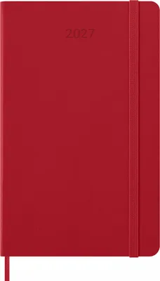 Kalendarz tygodniowy MOLESKINE 2027, 12M, L, 13x21cm, twarda oprawa, scarlet red