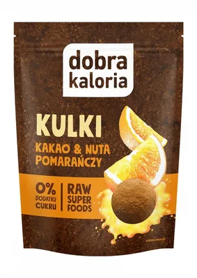 Kulki DOBRA KALORIA, kakao i nuta pomarańczy, 65g