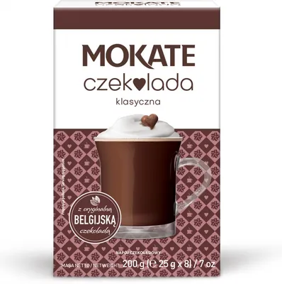 Czekolada MOKATE, klasyczna, w saszetkach, 8x25g