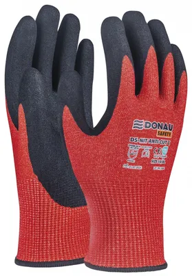 Rękawice antyprzecięciowe DONAU SAFETY DS-NIT Anti-Cut C, rozm. 8, czerwony