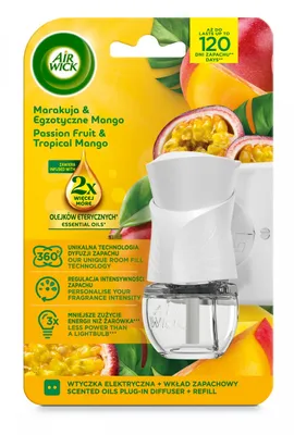 Elektryczny odświeżacz powietrza AIR WICK, Marakuja i Egzotyczne Mango, 19ml