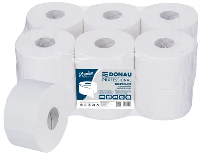 Papier toaletowy celulozowy DONAU PROFESSIONAL, 2-warstwowy, 315 listków, 12szt., biały