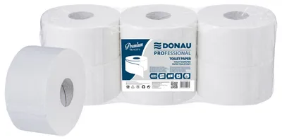 Papier toaletowy celulozowy DONAU PROFESSIONAL Jumbo, 2-warstwowy, 750 listków, 6szt., biały