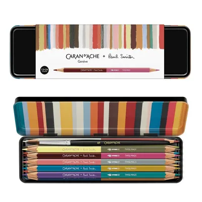Kredki dwukolorowe CARAN D'ACHE Paul Smith Ed5 Bicolor, pędzelek, 12 szt., w pudełku, mix kolorów