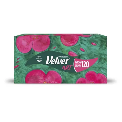 Chusteczki kosmetyczne celulozowe VELVET Art, 3-warstwowe, 120 listków, białe