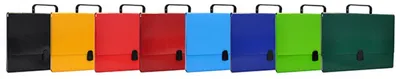 Teczka-pudełko OFFICE PRODUCTS, PP, A4/5cm, z rączką i zamkiem, mix kolorów
