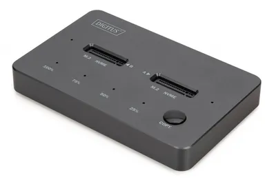 Stacja dokująca dysków z funkcją klonowania | USB-C 3.2 Gen2 10Gbps | SSD M.2 NVMe (max. 2x 4TB) | Funkcja Offline Clone | Czarna