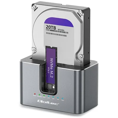 Stacja dokująca 2w1 HDD SSD | SATA | M.2 NVMe | Klonowanie |     USB-C | 10Gb/s | 28TB 