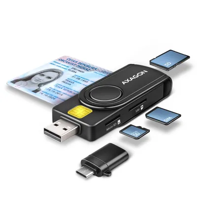 Czytnik kart identyfikacyjnych & SD/microSD/SIM card PocketReader USB CRE-SMP2A