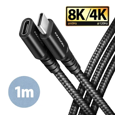 BUCM32-CF10AB Kabel przedłużacz Gen2 USB-C - USB-C, 1m, 5A, 20Gbps, PD 240W, oplot, czarny