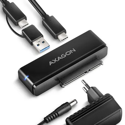 ADSA-FPX Adapter USB-C 10Gbps SATA 6G 2.5/3.5 cala SSD/HDD FASTPORT X, w tym zasilacz, 60cm USB-C/USB-A kabel