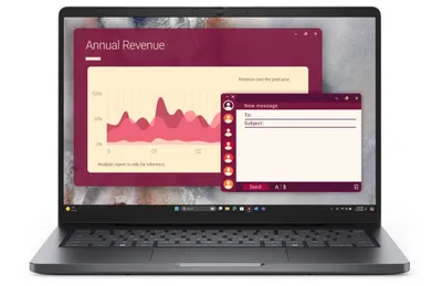 Laptop Dell Pro 14 PC14250 W11P C5 220U/16GB/512GB CL25/14.0 FHD+/INT/FgrPr/FHD/IRCam/Mic/WLAN+BT/BcklKb/3C/3YPS Magnetite color, textured finish