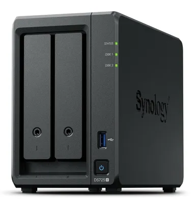 Serwer DS725+ 2x0HDD 4GB DDR4 AMD R1600 1x1GbE 1x2,5Gbe 3Y 