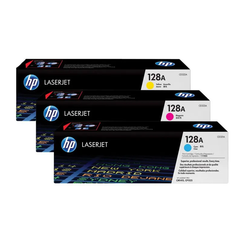 Zestaw trzech tonerów HP 128A do LJ Pro CP1525 ,CM1415 | 3 x 1 300 str. | CMY
