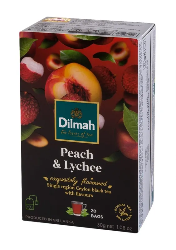Herbata DILMAH, aromat brzoskwinia & lychee, 20 torebek