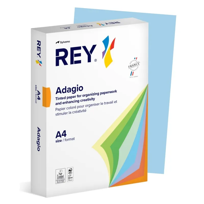 Papier ksero REY ADAGIO, A4, 80gsm, 01 niebieski pastel *RYADA080X419 R200, 500 ark.