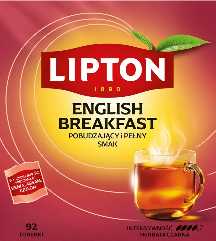 Herbata LIPTON czarna, English Breakfast, 92 torebki