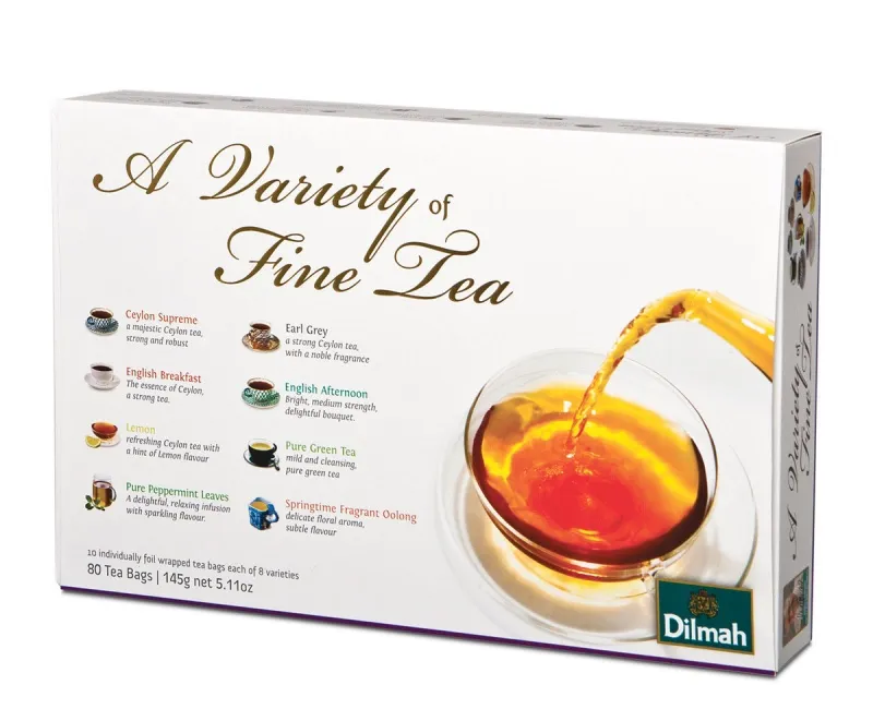 Zestaw herbat i ziół DILMAH, Variety of Fine, 8 smaków, 80 kopert