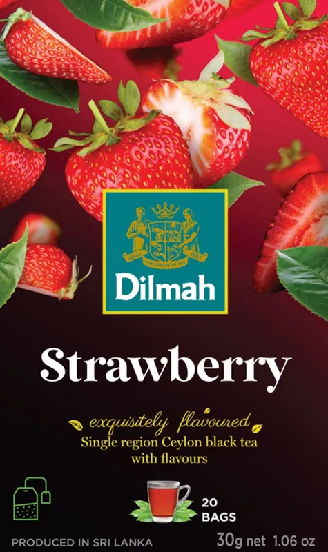 Herbata DILMAH, czarna, truskawka, 20 torebek