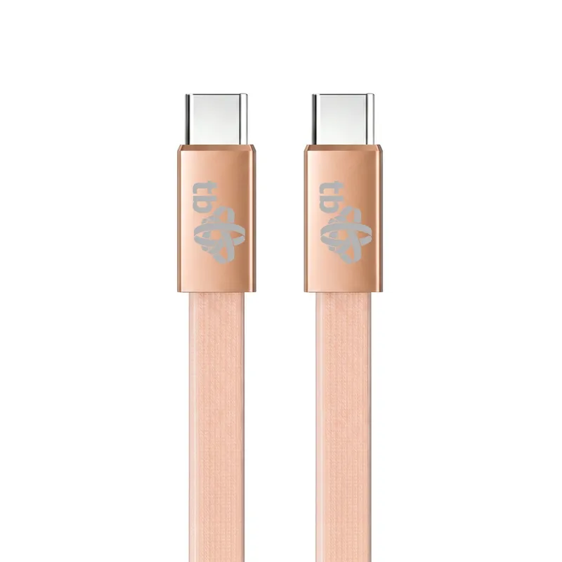 Kabel USB C - USB C 1m płaski brzoskwiniowy