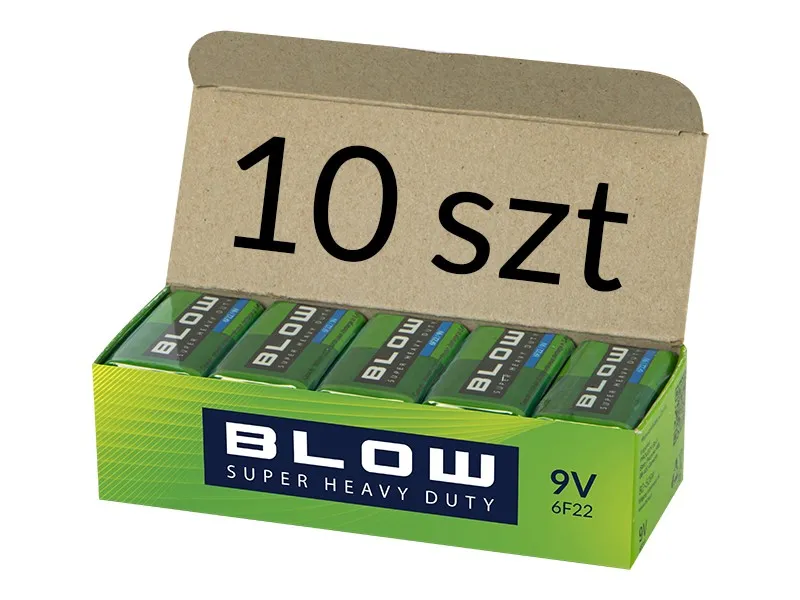 Bateria 9V 6F22 Super Heavy Duty 10 sztuk