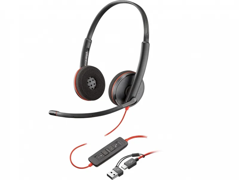 Słuchawki Blackwire 3220 Stereo USB-C Headset +USB-C/A Adapter 8X228A