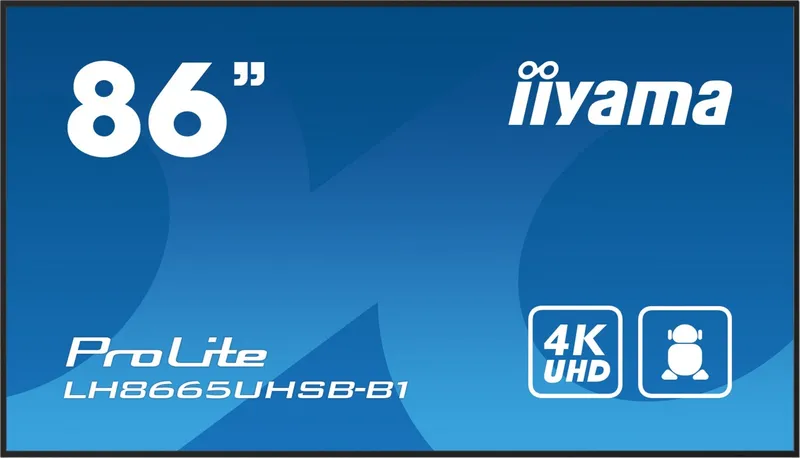 Monitor 86 cali LH8665UHSB-B1, 24/7, IPS, ANDROID 11, 4K, 800cd, iiSignage2, SDM, 2x HDMI, DP, 2x USB,2x 10W, RJ45, WiFi, 4/32GB, PION/POZIOM, 400x400