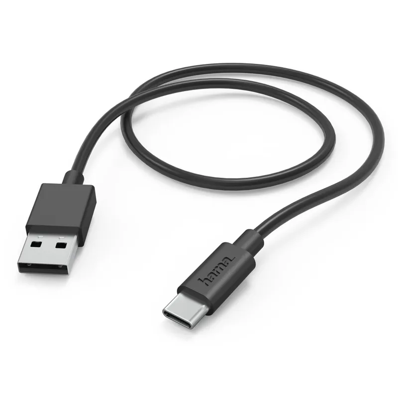 Kabel ładujący USB-A USB-C 1m czarny