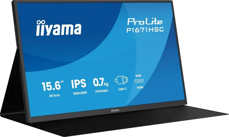 Monitor 15.6 cala P1671HSC-B1 IPS,FHD,miniHDMI,2xUSBC,250cd,8ms,2x1W, 0,7kg
