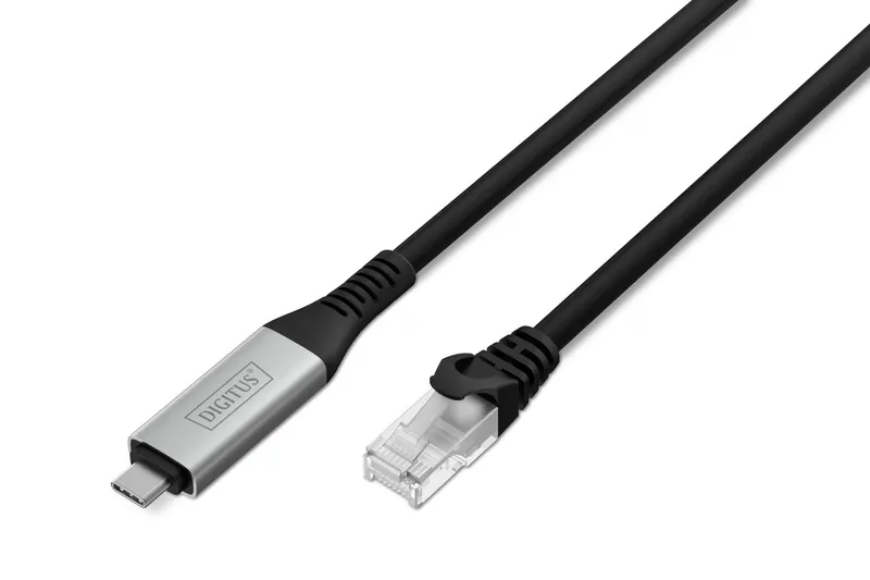 Kabel adapter USB-C - RJ45 Kat. 6A S/FTP, 1 Gbit/s, USB 3.2 Gen1, LSZH, 2m