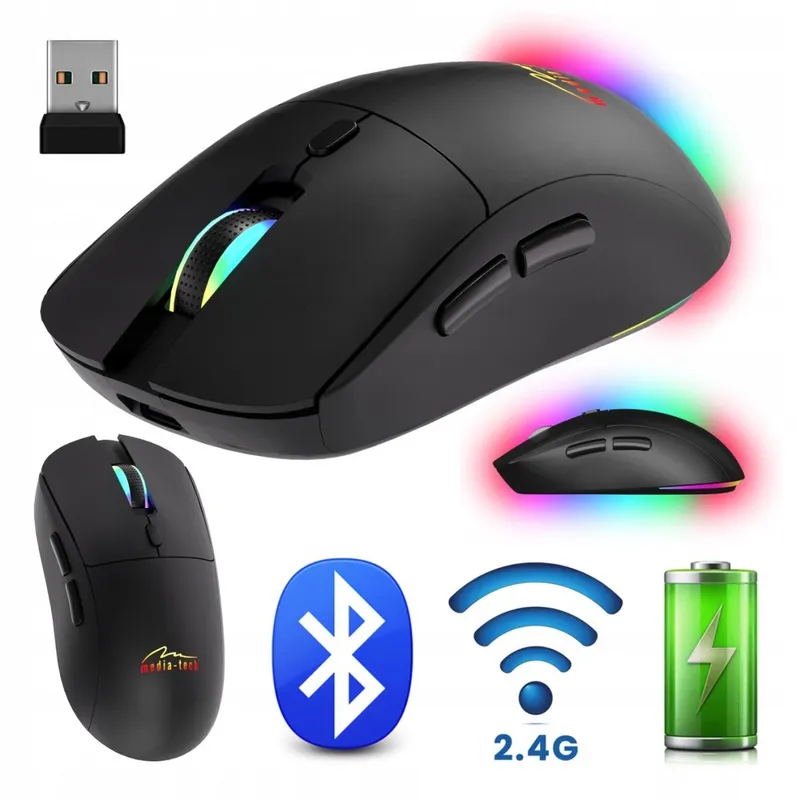 Mysz bezprzewodowa 2w1 (BT/RF)SILENT&RECHARGE