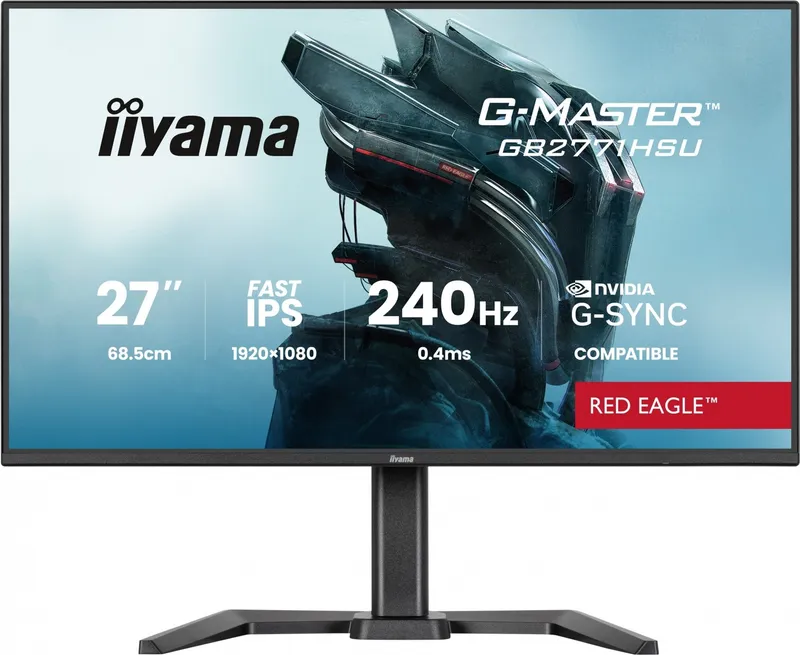 Monitor 27 cali GB2771HSU-B1 0.4ms,Fast IPS, HAS (150) PIVOT, 1xUSB 3.2, 1xUSB C, 240Hz, DP, 2xHDMI,Adaptive G-SYNC-1920x1080@48-240Hz DP Only